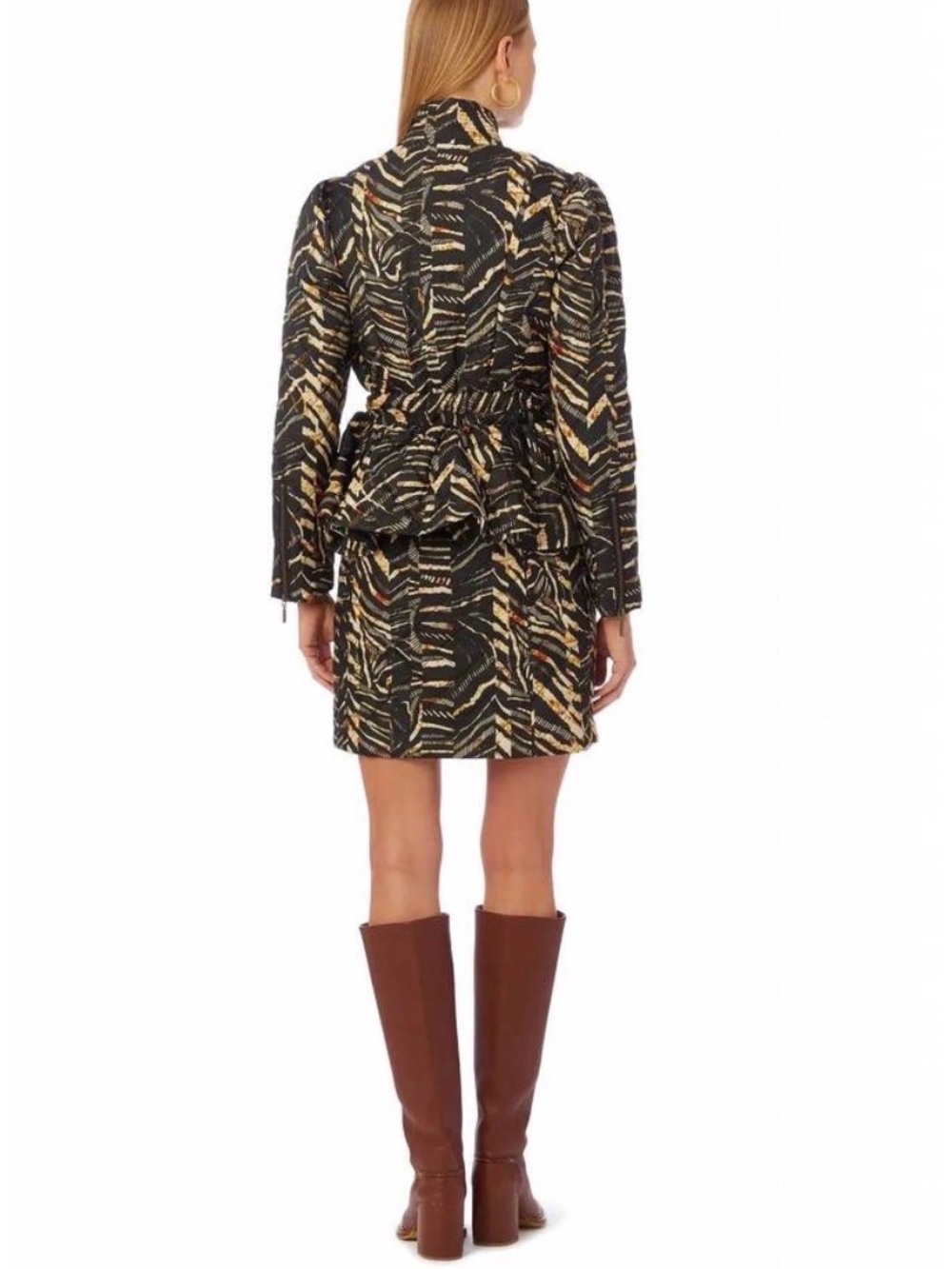 Marie Oliver Black Quilted Jacket with Cream and Yellow Floral Accents - Picture 2 of 4